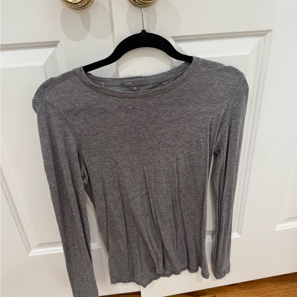 Vince Heather Gray Long Sleeve Women's Tee